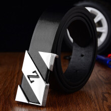 (K203 Black) Black Fashionable Pu Casual Belt For Youth With Elegant Smooth Buckle Versatile Style