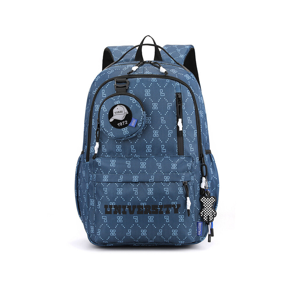 (Blue) New Stylish Spring Unisex Backpack Casual Travel Bag For Students In Blue Black Gray-image-OPC-PGVG67S-NEW