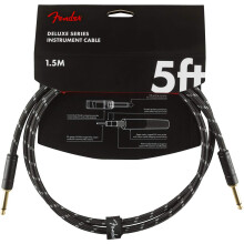 Fender Deluxe-serien Instrumentkabel Gitarrkabel Gitarrtillbehr Rak/Rak Svart Tweed 5 fot