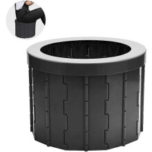 Camping Toilet Outdoor Commode Car Toilet Folding Stool,Light Seat Car Toilet with 12 Cleaning Bags Black