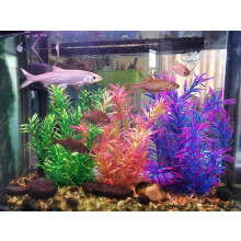 Large Aquarium Plants Artificial Plastic Fish Tank Plants Decoration Ornament for All Fish (purple)