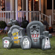 Halloween inflatable tombstone combination blasting ghost tombstone festival lighting decoration
