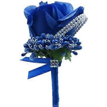 2 Piece Wedding Corsages Artificial Flowers Groom Groomsmen Corsages for Wedding Prom Home Royal Blue
