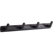 4 Hooks Matte Black Wall Bathroom Towel Hook Mount Stainless Steel Shower Wall Coat Rack Hanging