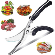 Kitchen Scissors, Poultry Scissors, Stainless Steel Kitchen Shears, Kitchen Scissors with Non-Slip Handle, for Cutting Chicken, Bones, Fish, Meat, Veg