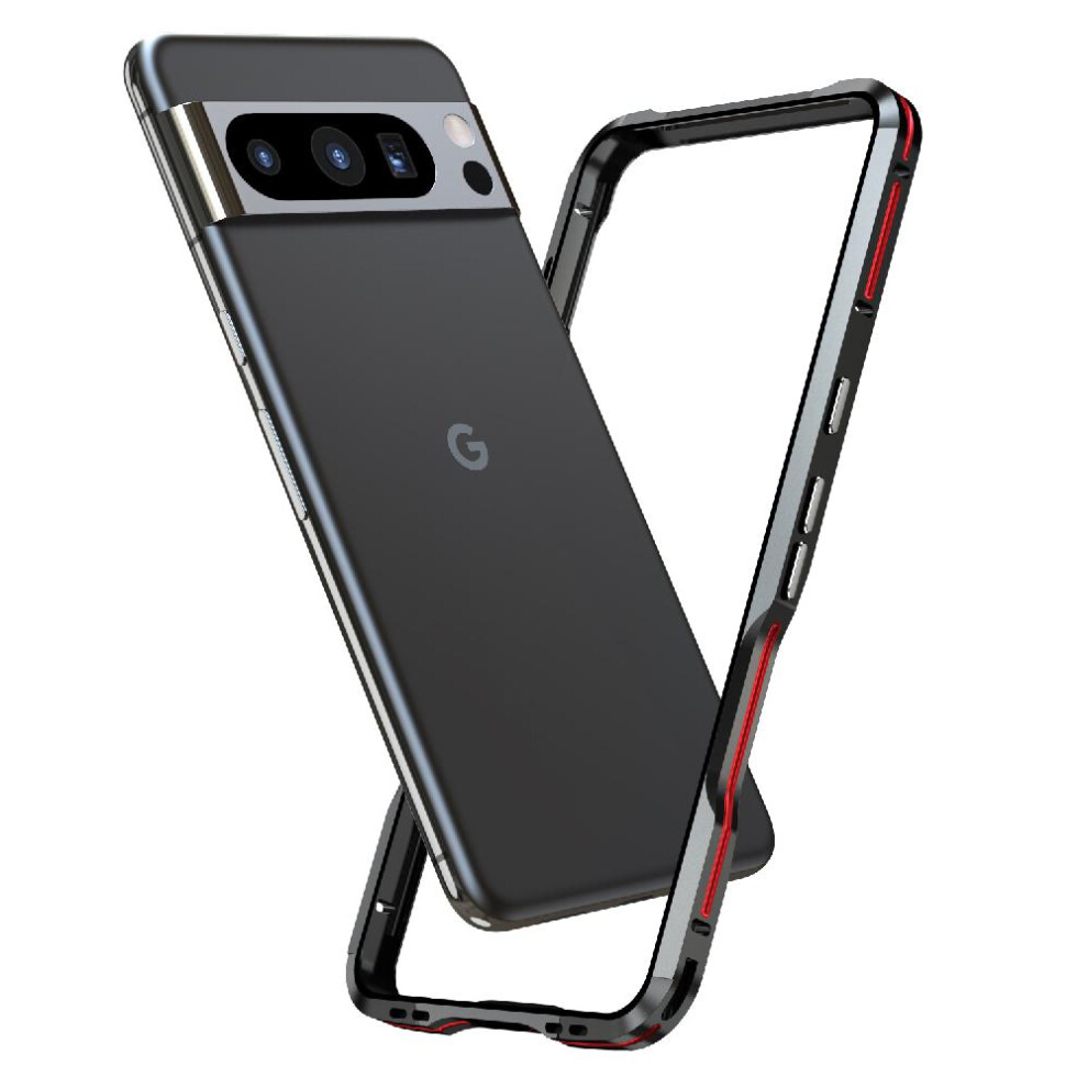 (Red) Case For Google Pixel 8 Pro Military Grade Drop Protection Cover Heavy Duty Hybrid Metal Bumper Built-In Silicone Shockproof Dustproof Kumwum Ar Red 764544214155
