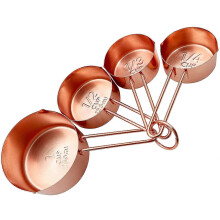 4pcs Stainless Steel Measuring Cups Set Kitchen Accessories Baking Tea Coffee Measuring Tools (rosegold-4pcs)