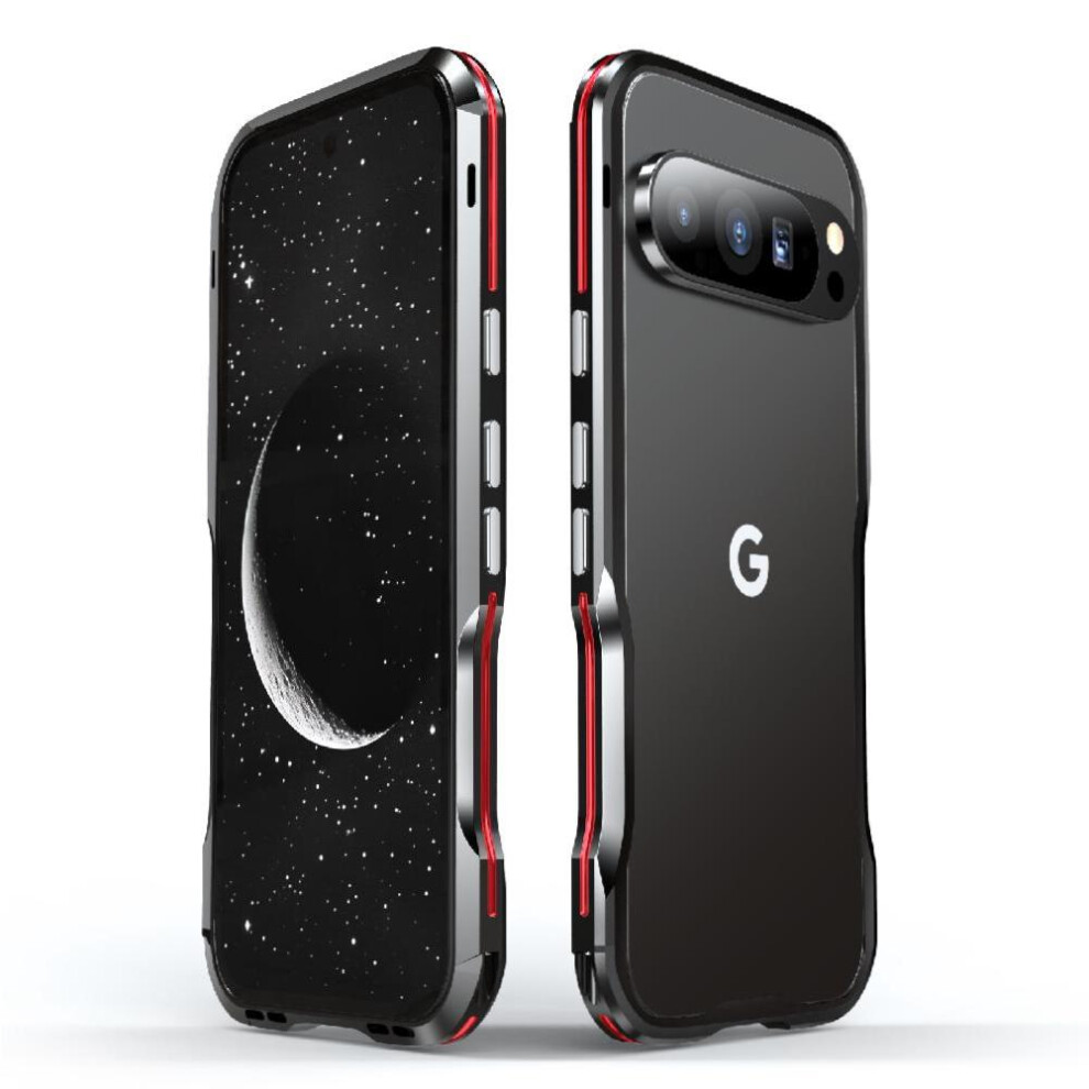 (Red) Case For Google Pixel 9 5G Military Grade Drop Protection Cover Built-In Silicone Shockproof Dustproof Heavy Duty Hybrid Metal Bumper Kumwum Arm Red 764544214186