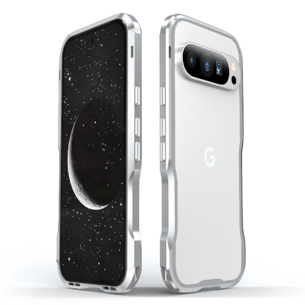 (Silver) Case For Google Pixel 9 5G Military Grade Drop Protection Cover Built-In Silicone Shockproof Dustproof Heavy Duty Hybrid Metal Bumper Kumwum Silver 764544214209