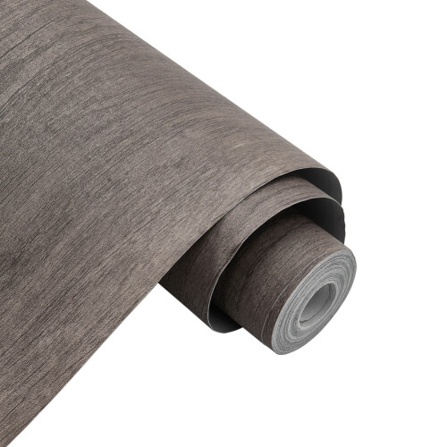 Living And Home 10M Grey Brown Wood Grain Self-adhesive PVC Roll Flooring 2