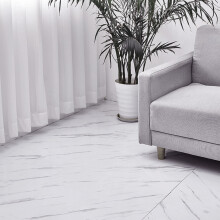 10M White Marble Effect Self-adhesive PVC Roll Flooring
