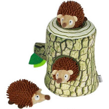 Squeaky Dog Toy, Durable Hedgehog Hide and Seek Interactive Plush Dog Toy, Pet, Light Green Stump