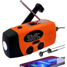 2000mAh Weather Emergency Radio, Portable Solar AM/FM/NOAA Hand Crank Radio Phone Charger