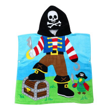 (As show, One size) 1pc Creative Cotton Bathrobe Hooded Breathable Bath Towel for Kids Children