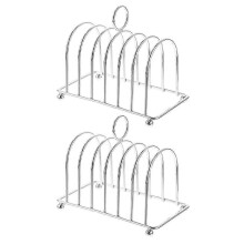 (As show, One size) 2pcs Toast Bread Rack Holder Toast Bread Rack Stainless Steel Toast Rack Cooling Bread Rack