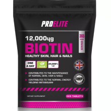 BIOTIN 12,000mcg - 365 TABLETS. MAX STRENGTH. HEALTHY HAIR, SKIN & NAIL GROWTH