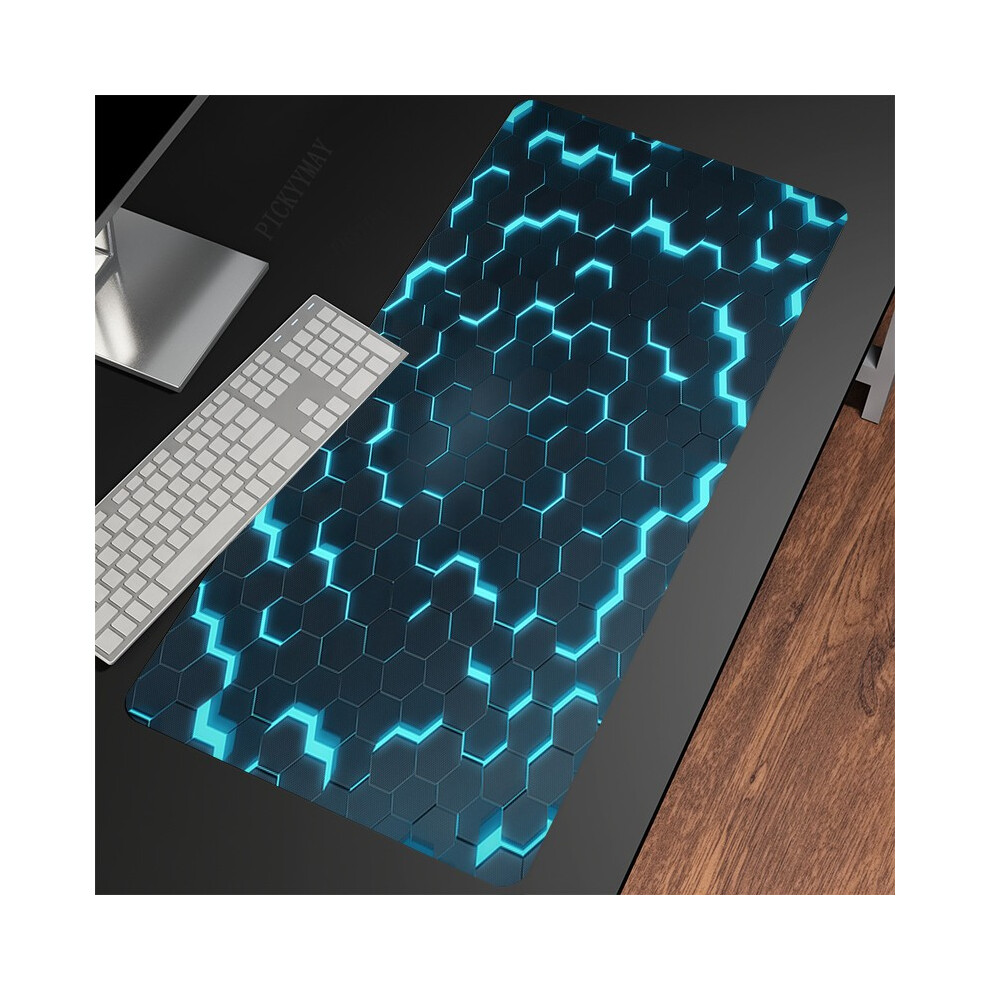 (Lulu (10)-800 x 400 x 3 mm) Tapis de souris de jeu, grand tapis de souris géométrique, grands sous-mains