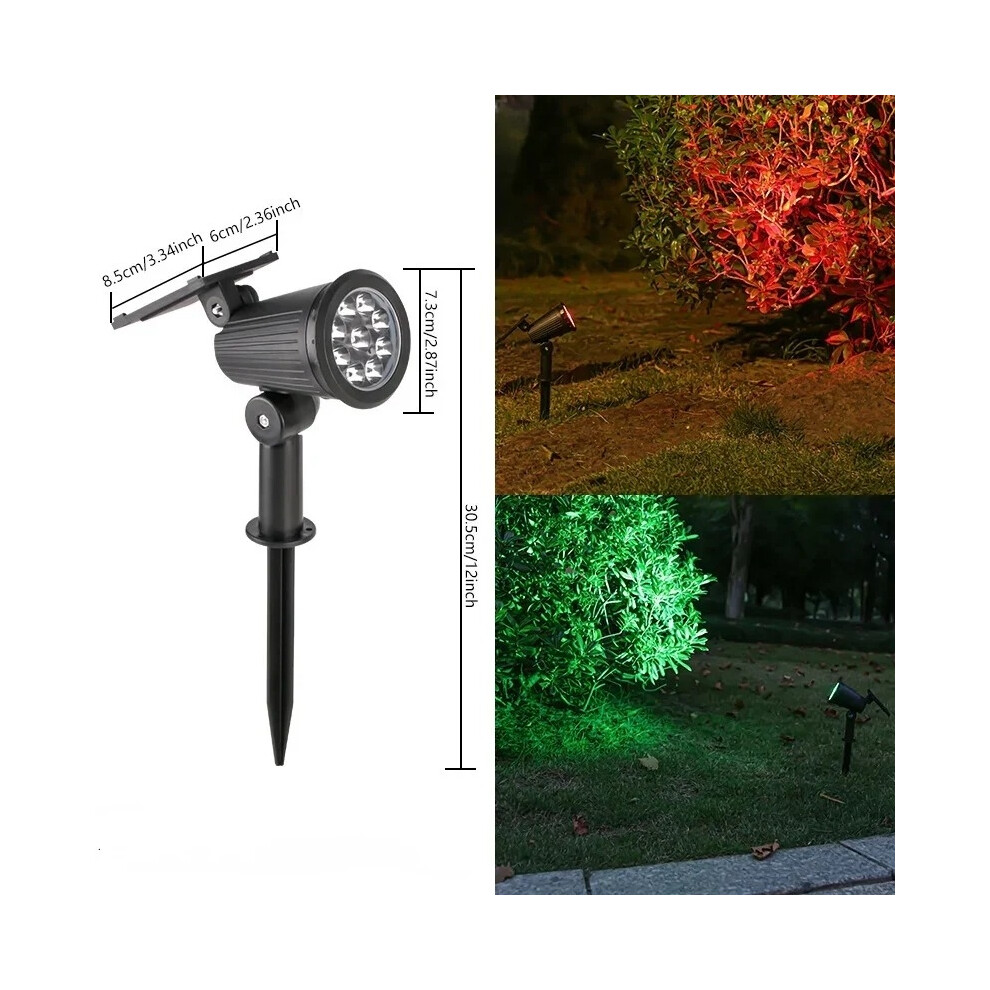 (RGB-A)9 LED Outdoor Solar Spotlight IP65 Waterproof Brightness Adjustable Garden Spotlight