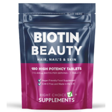 Biotin 10,000mcg | 180 Max Strength Tablets | Healthy Hair, Skin & Nails Growth