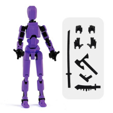 (lila)3D-gedruckte, mehrgelenkige, bewegliche Shapeshift-Roboter-Actionfigur mit voller Beweglichkeit