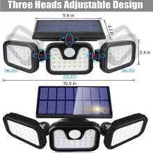 (74LED-Fit) Lampy solarne zewnętrzne, czujnik ruchu, indukcja człowieka, regulowane
