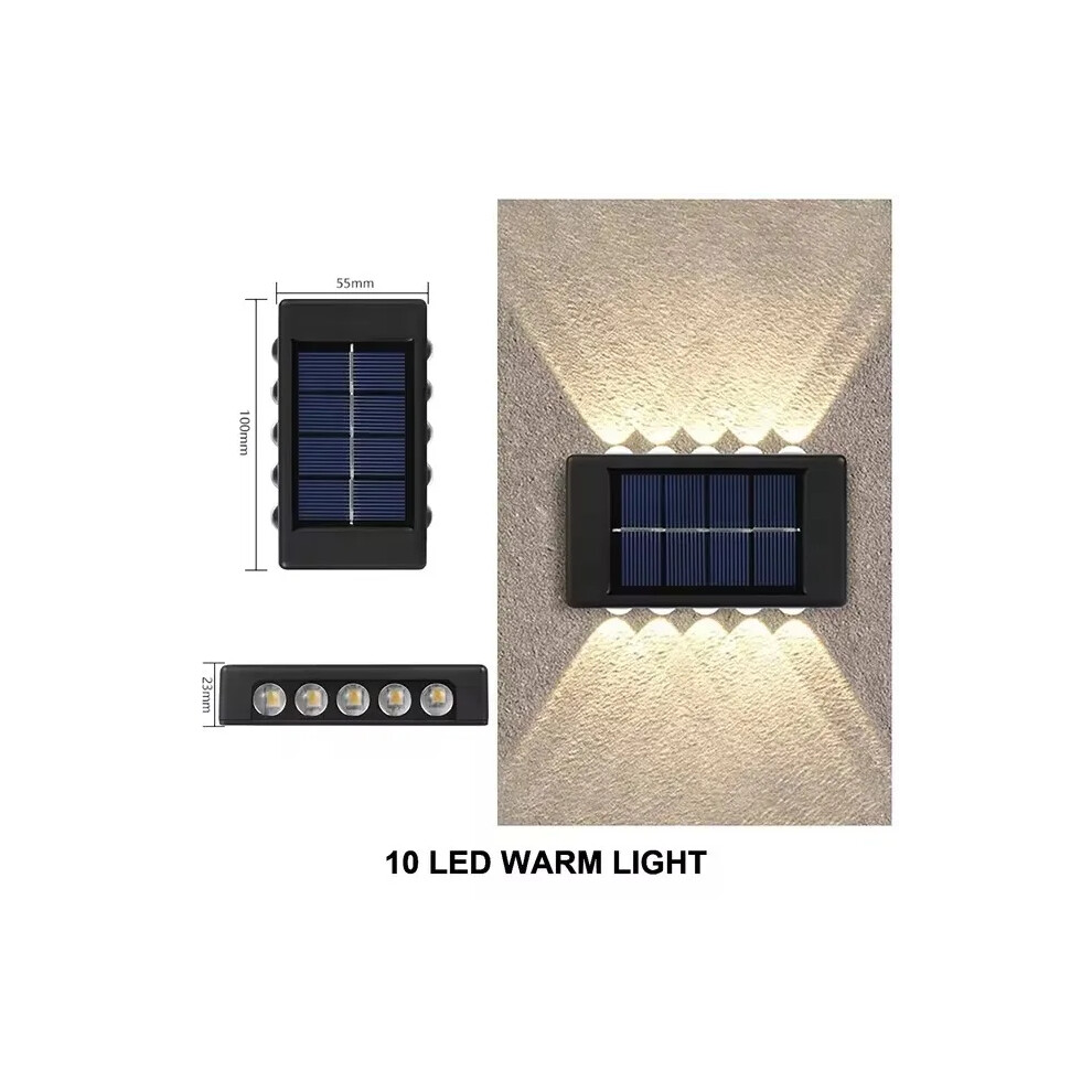 (10LED-WARM-8PCS) Lampe solaire d'extérieur pour jardin, ampoule solaire, lampe murale à énergie solaire,