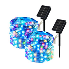 (2 sztuki wielokolorowe-22M 200led) zewnętrzna girlanda świetlna LED z drutu miedzianego, oświetlenie