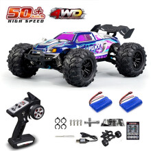 (16101 -Lila-2B)1:16 75 km/h oder 50 km/h 4WD RC-Auto mit LED-Fernbedienung, Hochgeschwindigkeits-Drift-Monstertruck
