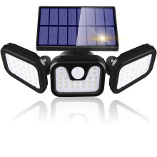 (3 głowice) Lampy solarne zewnętrzne z czujnikiem ruchu, indukcją człowieka, regulowane