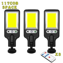 (3 sztuki) Solarna lampa ścienna LED zewnętrzna wodoodporna, 3 tryby, czujnik ruchu PIR, lampa ogrodowa