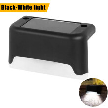 (Czarno-białe światło - 16 szt.) Ciepłobiała lampa solarna LED do schodów, ścieżka i schody, oświetlenie