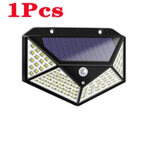 (1 szt. - 100 diod LED) Lampy ścienne solarne zewnętrzne Lampa solarna PIR Czujnik ruchu Zasilany energią
