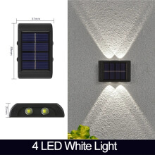 (4 białe diody LED) Lampy solarne LED, wodoodporne, zewnętrzne, oświetlenie w górę i w dół