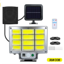 (308COB) Lampy ścienne LED zasilane energią słoneczną, oświetlenie garażu i podwórka typu split, superjasne,