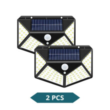 (2 SZTUKI) Wielofunkcyjna lampa solarna LED z czujnikiem ruchu, wodoodporna, do ogrodu, na zewnątrz