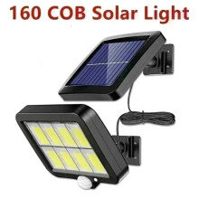 (160COB-2 szt.) COB LED Solarna lampa ścienna z dzielonym wejściem, wodoodporna, zewnętrzna, ścienna,