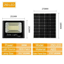 (300 W) Lampy solarne LED Wodoodporny panel oświetleniowy Oświetlenie solarne Reflektory LED Foco Ścienne