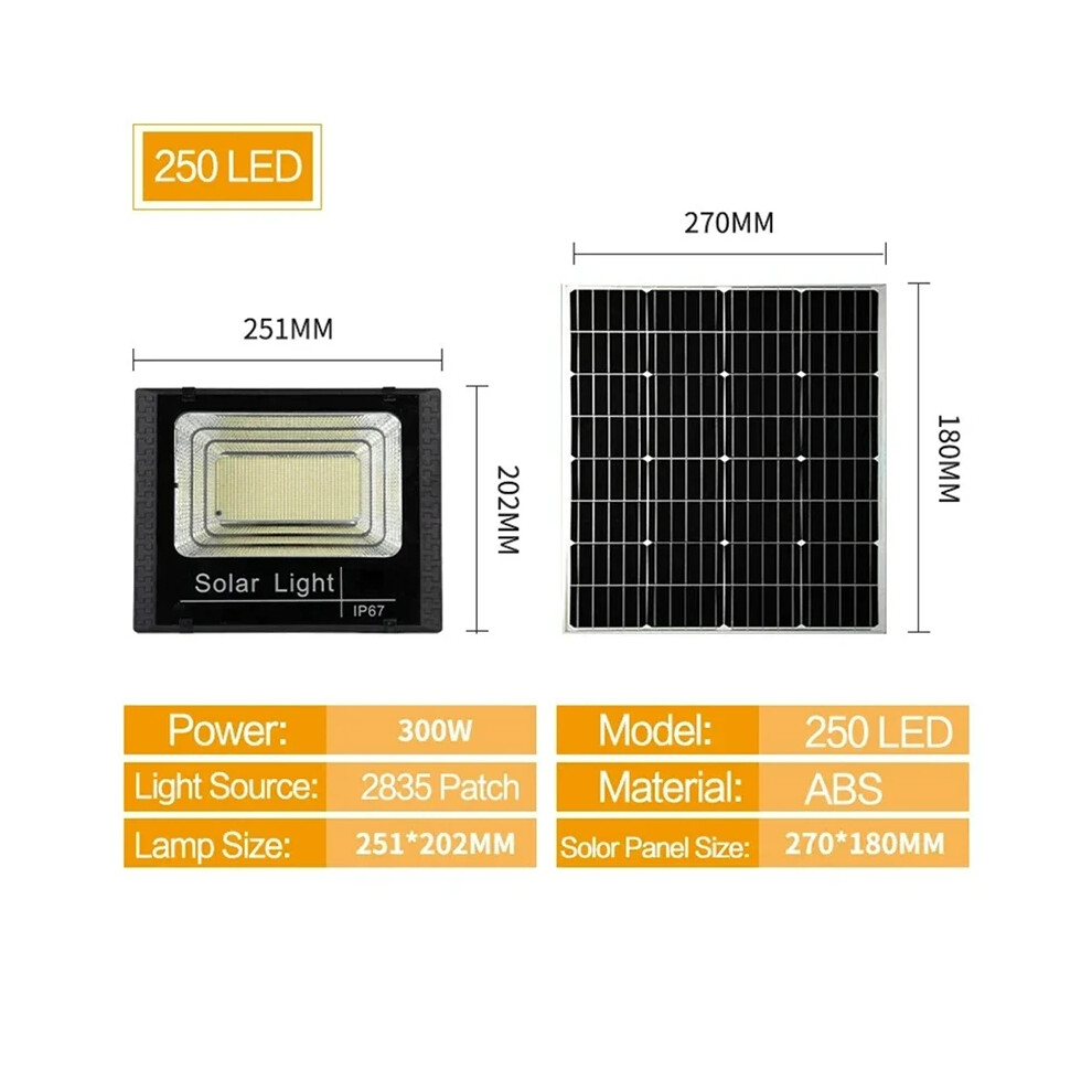 (300w) Lampes solaires LED Lampe projecteur étanche Panneau d'éclairage solaire Foco LED Spots muraux