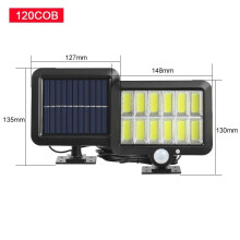 (120COB D) Solarna lampa LED COB z czujnikiem ruchu, do ogrodu, na podwórko, solarna lampa ścienna,
