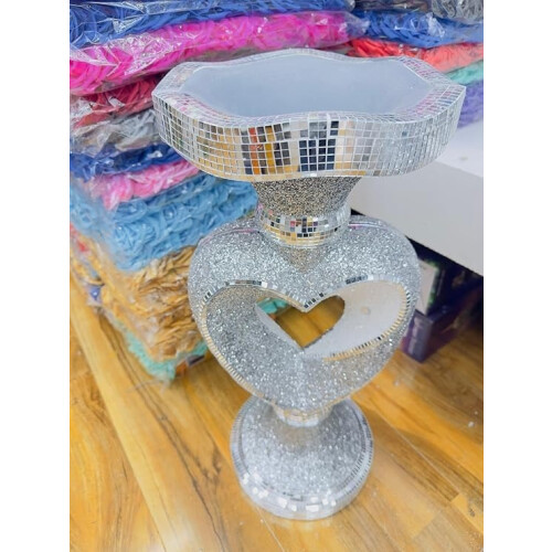 Silver Mirrored Side Table