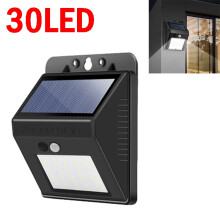 (30 diod LED w kolorze czarnym - 1 szt.) Lampy ścienne solarne zewnętrzne, wodoodporna lampa solarna