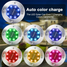(8 diod LED RGB-12 szt.) Lampy solarne do użytku na zewnątrz, 12 lamp solarnych do ogrodu, wodoodporne,