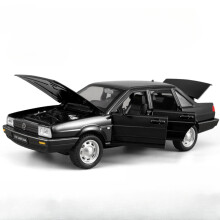 (Schwarz) 1/24 Alloy Diecast Santana Automodell Spielzeug Hochsimulationsfahrzeug mit Sound Light Pull