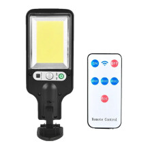 (117COB z pilotem) LED Solarna lampa ścienna zewnętrzna z pilotem 3 tryby, LED, człowiek