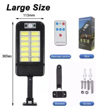 (180COB-duże z RC-2 szt.) Zewnętrzne lampy uliczne zasilane energią słoneczną, lampa solarna z 3 trybami