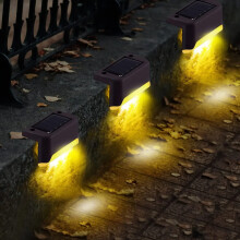 (Brązowo-ciepłe światło - 4 szt. (1 opakowanie)) Lampy solarne na taras, wodoodporne lampy LED na ogrodzenie,