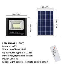 (300 W) Reflektor solarny z pilotem zdalnego sterowania, zewnętrzny, wodoodporny, IP67, zasilany energią