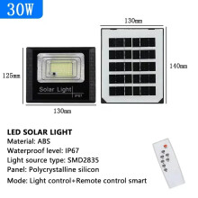 (30 W - Wysyłka w ciągu 24 godzin) Lampy solarne zewnętrzne o dużej jasności, wodoodporne, uliczne