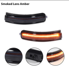 (Lentille fumée) 2 pièces bande ambre de voiture Flash séquentiel lumière de rétroviseur pour Nissan