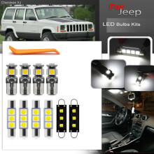 (Kit intérieur blanc) Kit de stationnement/clignotant dynamique DRL blanc fumé pour Jeep Cherokee XJ